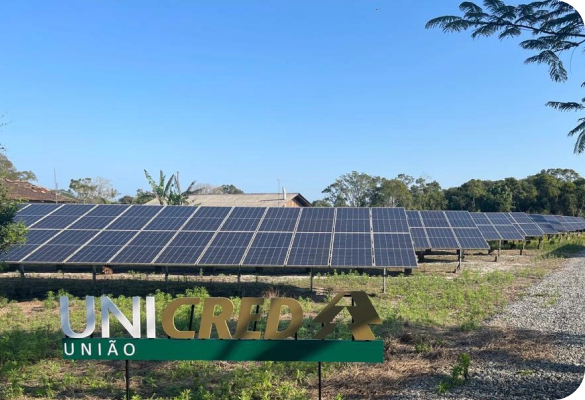 Painéis solares em unidade da Unicred