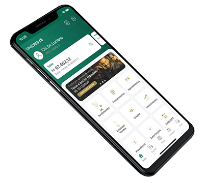 Celular com App Unicred Mobile