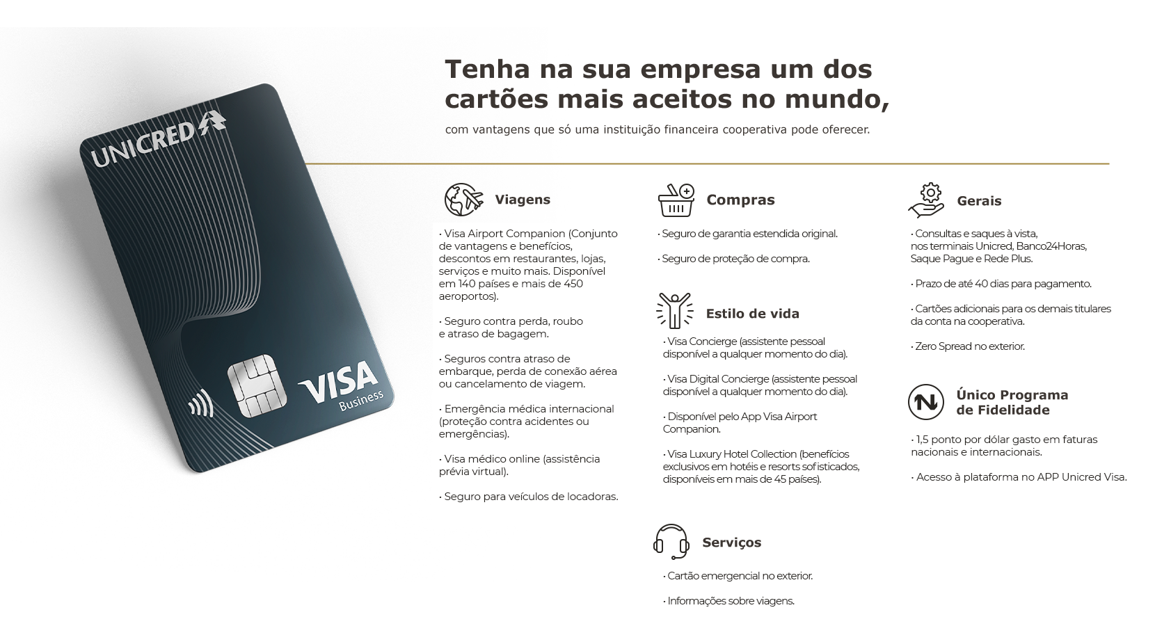 Cartão Visa Unicred Business