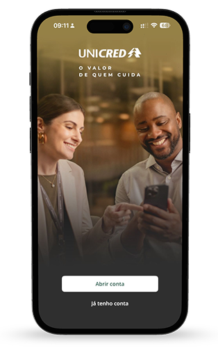 Tela do app Unicred Mobile na campanha Copa do Mundo 2026